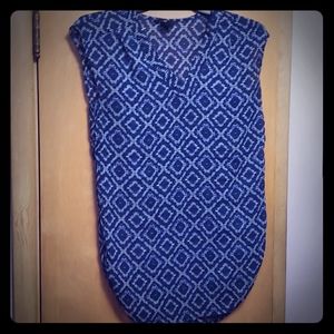 H&M tunic ~~ size 4 EUR 34 ~~ blue and white